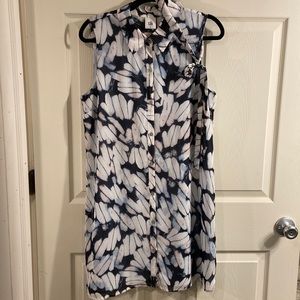 CAbi Button Sleeveless Shirt Dress with collar Size Medium